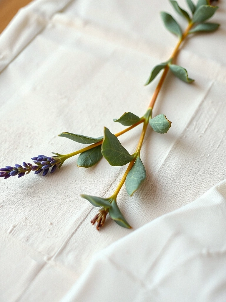 Ingredientes botánicos secos en una superficie neutra